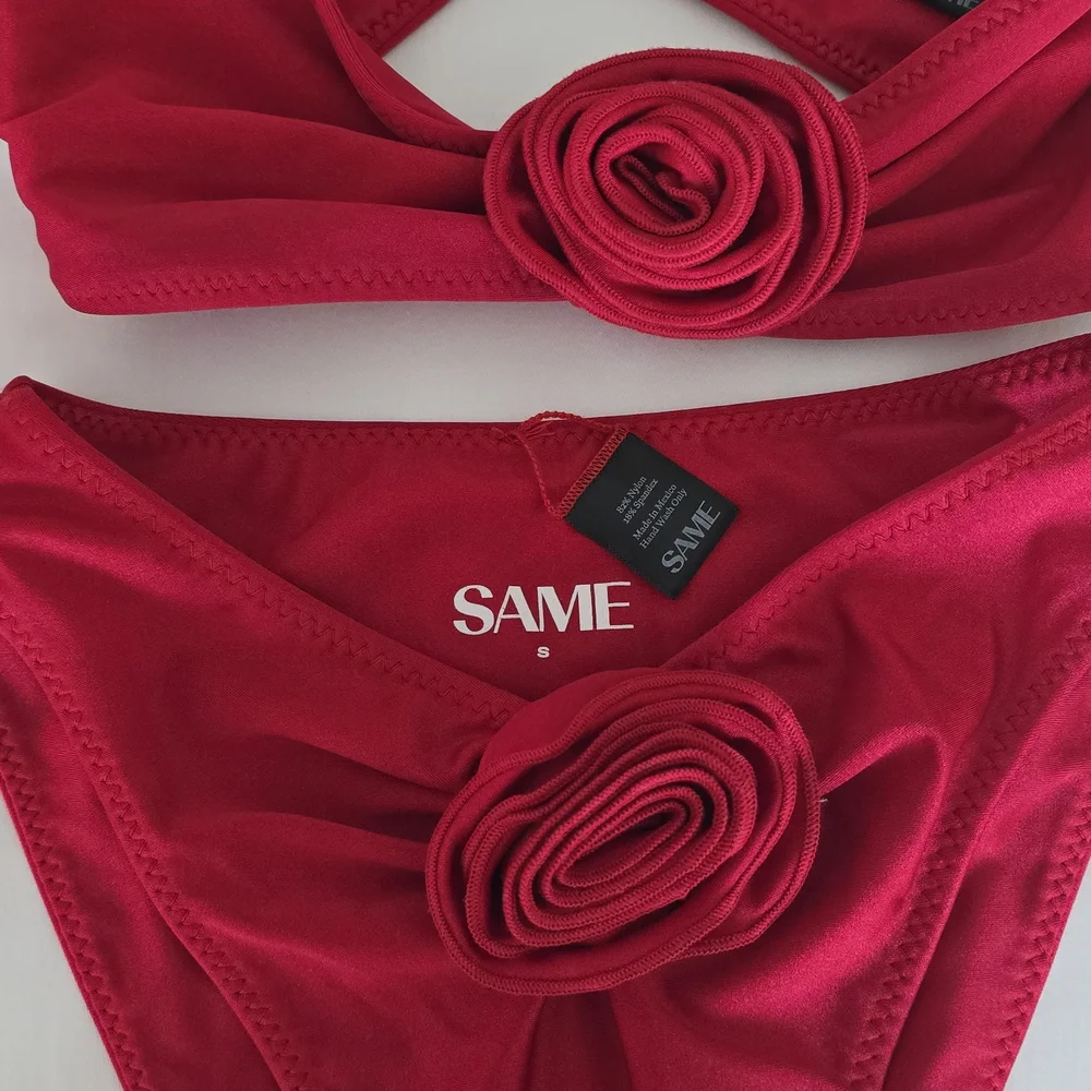 SAME LA Scarlet Bandeau Bikini with Rose Accent - Picture 7 of 10